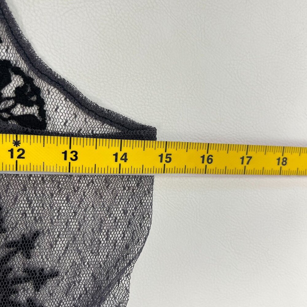 NWOT Johnny Was Biya Floral Mesh Embroidered Irregular Midi Dress Grey Size S - Picture 11 of 12